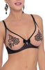 Ladies Gorgeous Sexy Mesh Flower Embroidery & Satin Soft Cup Bra A137