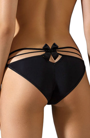 Ladies Pretty Sexy Strappy Satin Bow Brief A146