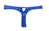 Ladies Sexy Royal Blue Sheer Lace Strappy Open Crotch Thong