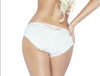 Ladies Comfortable Sexy White Transparent Tulle & Lace Frills Edges Brief
