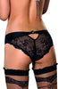 Ladies Fabulous Sexy Front Shiny Floral Lace Rear Diamante Bow Brief A141