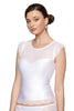 Ladies Stunning Soft Stretch Sheer Eyelash Lace Hem & Sleeves Shirt A 173