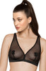Ladies Fabulous Sheer Mesh Floral Embroidery Criss Cross Back Removable Straps Soft Cups Bra A 174