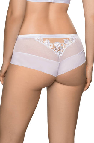 Ladies Gorgeous Sheer Stretch Floral Embroidery Back Brief A 174