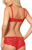 Ladies Beautiful Floral Lace Pretty Satin Diamante Bow Brief A163