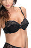 Ladies Gorgeous Sexy Polka Dots Tulle Scalloped Floral Lace Trim Detachable Lace Choker Diamante Soft Cup Bra A 156