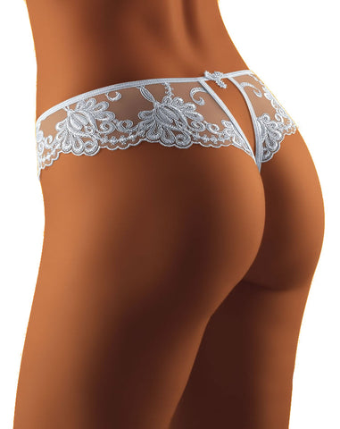 Gorgeous Sexy Sheer Thong With Back Open V Shape & Stunning Embroidery Lace