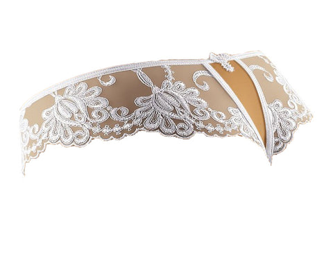 Gorgeous Sexy Sheer Thong With Back Open V Shape & Stunning Embroidery Lace