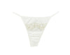Ladies Beautiful Sexy Satin Cream Floral Lace Embroidery Pretty Bow Bridal Thong A122