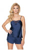 Ladies Fabulous Satin Lace Trim Pretty Bow Short Set