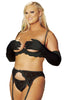 Ladies Fabulous Sexy Plus Size Sheer Scalloped Floral Embroidered Lace Satin Bow Adjustable Garter Belt