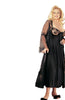 Ladies Beautiful Elegant Plus Size Sheer Lace Bust Pretty Bow Long Gown & Lace Trimmed Long Sleeves Robe Set